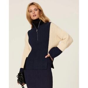 Victor Alfaro Colorblock Half Zip Sweater XS